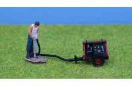 Man with Pneumatic Drill and Compressor - Painted OO Scale